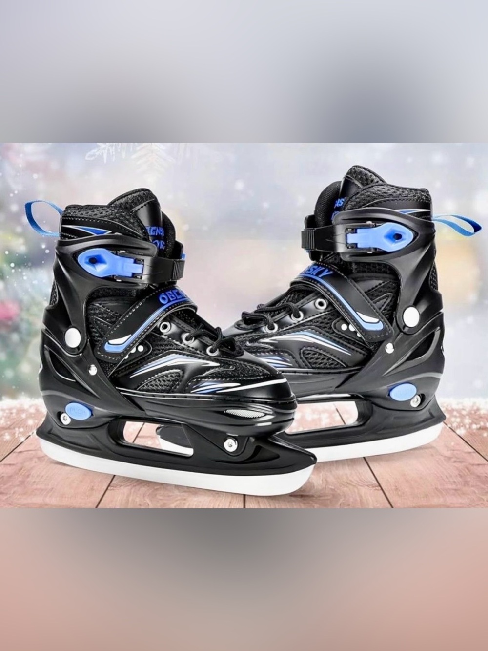 Adjustable Ice Skates for Kids Boys Girls with Skate Bag, 4 Size Adjustable Chil